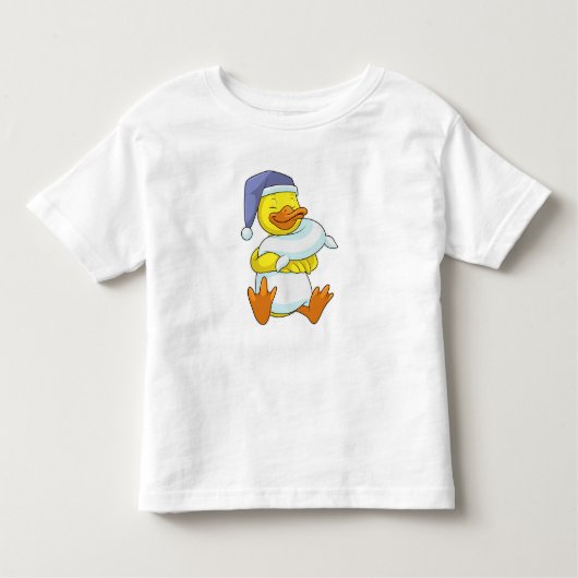 Duck bij Sleeping met Nightcap Kinder Shirts (Voorkant)
