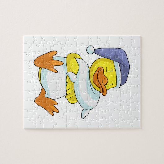 Duck bij Sleeping met Nightcap Legpuzzel (Horizontaal)