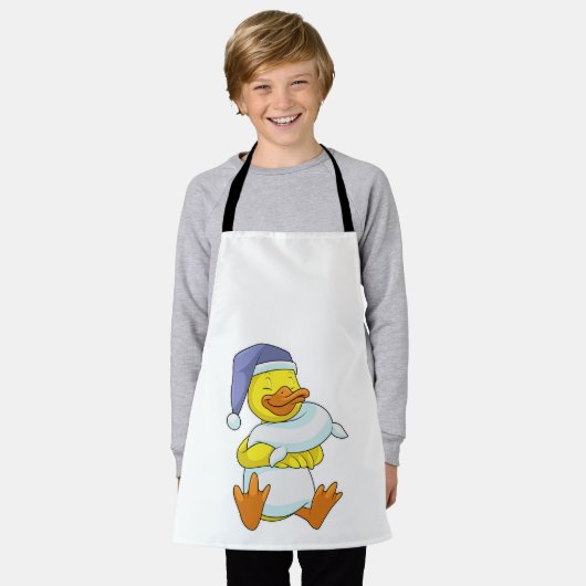 Duck bij Sleeping met Nightcap Schort (Gedragen)