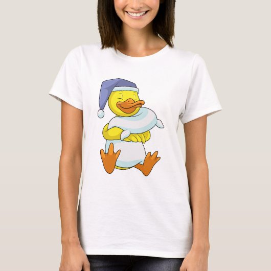 Duck bij Sleeping met Nightcap T-shirt (Voorkant)