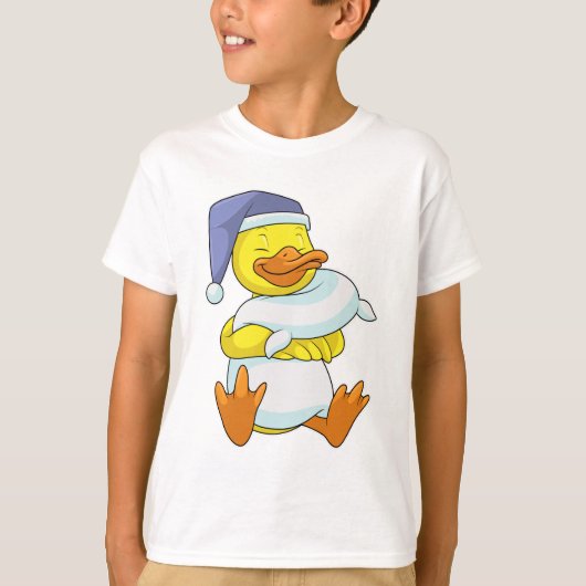 Duck bij Sleeping met Nightcap T-shirt (Voorkant)