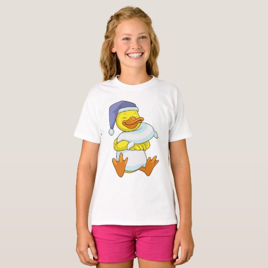 Duck bij Sleeping met Nightcap T-shirt (Voorkant volledig)