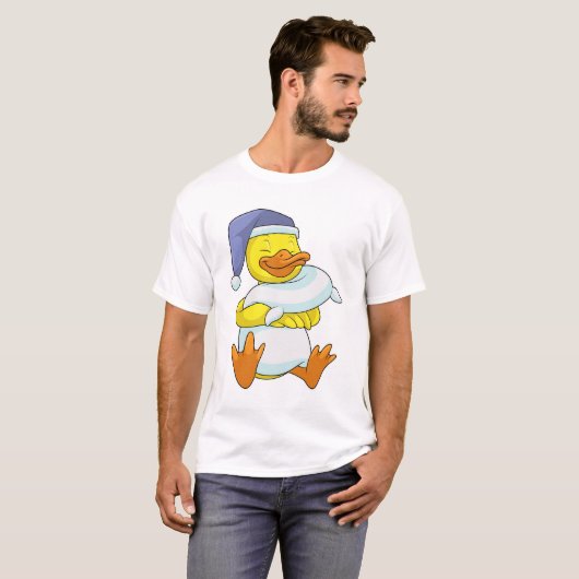 Duck bij Sleeping met Nightcap T-shirt (Voorkant volledig)