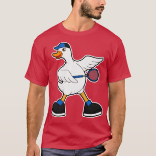 Duck bij Tennis met Tennis racket Pet T-shirt