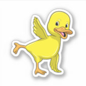 Duck bij Yoga Stretching Sticker (Voorkant)
