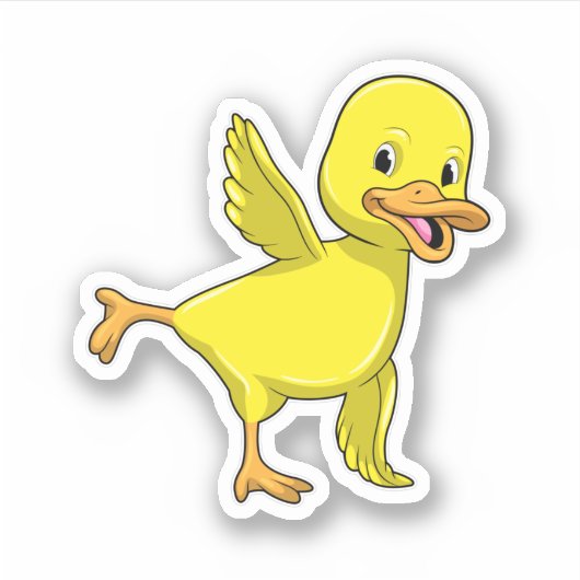Duck bij Yoga Stretching Sticker (Voorkant)