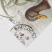 Duck Bird Decoupage Bloemen Frans Postmerk  Tissuepapier (Detail)