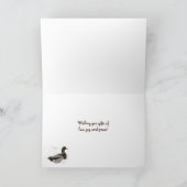 Duck Bird in Snow Animal Kerstmis Feestdagen Kaart (Binnen)