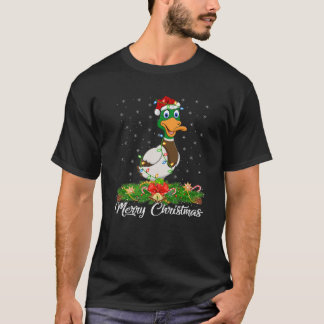 Duck Bird Lover Matching Santa Hat Duck Kerstmis T-shirt