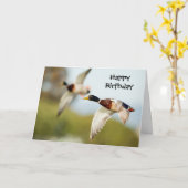 Duck Birthday Card (of elke andere gelegenheid) Kaart (Gele Bloem)