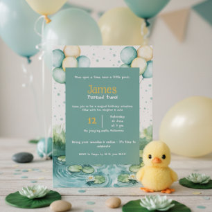 Duck Birthday Invitation • Watercolor Little Duck  Kaart