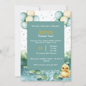 Duck Birthday Invitation • Watercolor Little Duck Kaart (Voorkant)