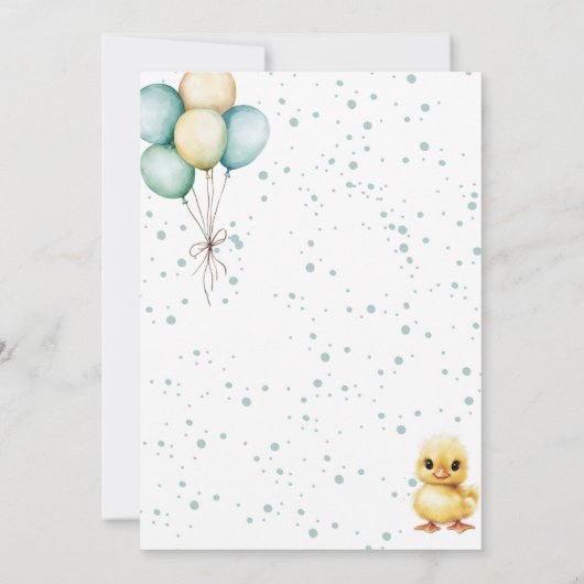 Duck Birthday Invitation • Watercolor Little Duck Kaart (Achterkant)