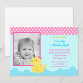 Duck Birthday Invitations Kaart (Voorkant / Achterkant)