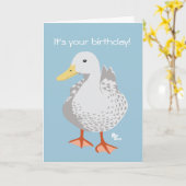 Duck Birthday Kaart (Gele Bloem)