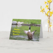 Duck Birthday Kaart (Gele Bloem)