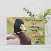 Duck Birthday Party Invitation Kaart (Staand voorkant)