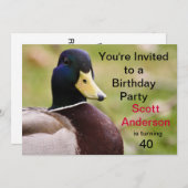 Duck Birthday Party Invitation Kaart (Voorkant / Achterkant)