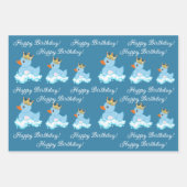 Duck (blauw) Birthday Party Wrapping Paper (Voorkant 3)