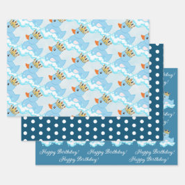 Duck (blauw) Birthday Party Wrapping Paper