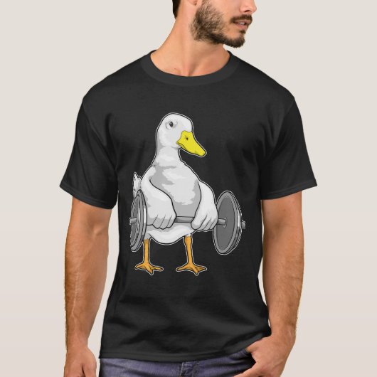 Duck Bodybuilder Dumbbell Bodybuilding T-shirt (Voorkant)