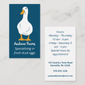 Duck Boerderij White Duck Navy Blue Visitekaartje (Voorkant / Achterkant)