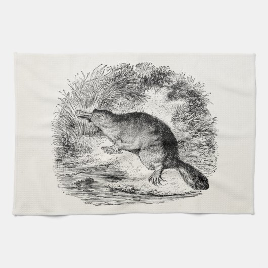 Duck Bond Platypus Persoonlijke Dieren Theedoek (Horizontaal)