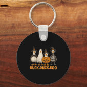 Duck Boo Grappig Schattige Soky Halloween Family G Sleutelhanger (Voorkant)