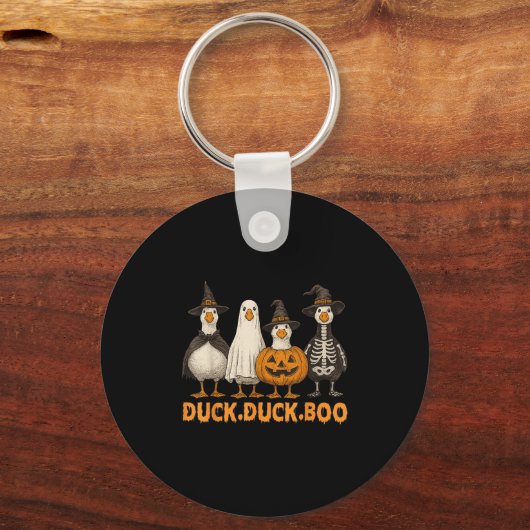 Duck Boo Grappig Schattige Soky Halloween Family G Sleutelhanger (Voorkant)