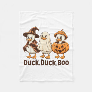 Duck Boo Grappig Schattige Spooky Halloween Retro Fleece Deken