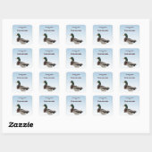 Duck Bookplate Vierkante Sticker (Vel)