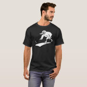 Duck Bowler Bowling Ball Cartoon Black en Black d T-shirt (Voorkant volledig)