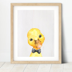 Duck Bowtie Boerderij Nursery Art Print
