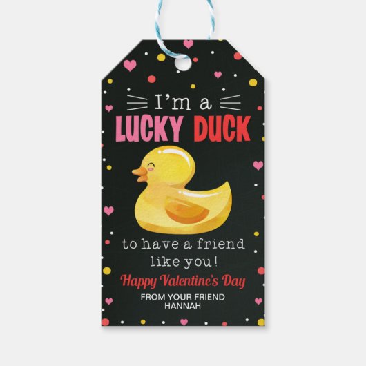 Duck Cadeft Labels, Classroom Valentijns Label Cadeaulabel (Voorkant)