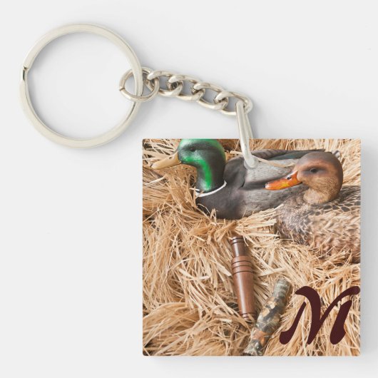 Duck Call Mallard Drake Hunters Sleutelhanger (Voorkant)