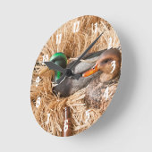 Duck Call Mallard Drake Hunters Wall Clock Ronde Klok (Hoek)