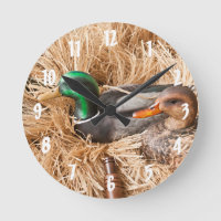 Duck Call Mallard Drake Hunters Wall Clock