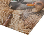 Duck Call Mallard Drake Huntin Glass Cutting Board Snijplank (Hoek)