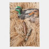 Duck Call Mallard Drake Hunting Kitchen Dish Towel Theedoek (Verticaal)