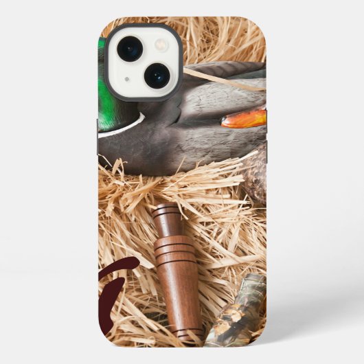 Duck Call Mallard Drake Hunting Monogram IPAD Case iPhone Hoesje (Achterkant)