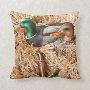 Duck Call Mallard Drake Hunting Throw Couch Pillow Kussen