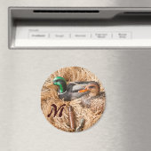 Duck Call Mallard Drake Monogram Initiaal Magnet (Insitu (Vaatwasser))