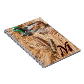 Duck Call Mallard Drake Monogram Initiaal Note Boo Notitieboek (Rechterzijde)