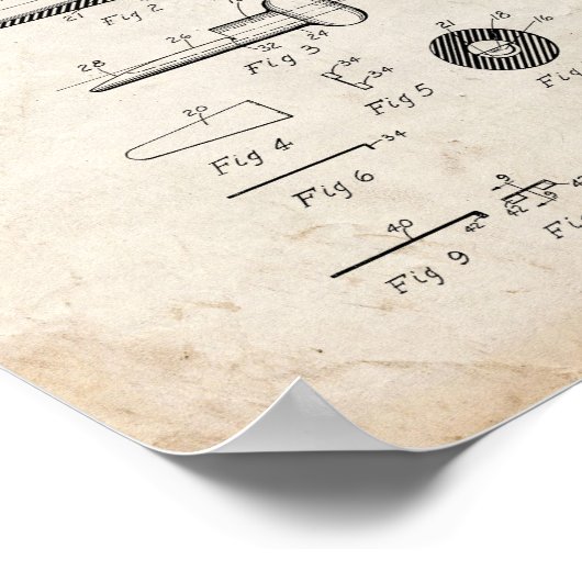Duck Call Patent - Oude kijk Poster (Hoek)