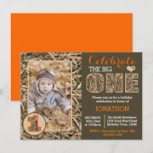 Duck Camo / Camouflage Eerste Verjaardag Party Kaart (Voorkant / Achterkant)