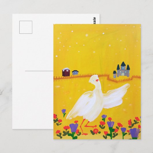 Duck, Castle en Flowers Briefkaart (Voorkant / Achterkant)