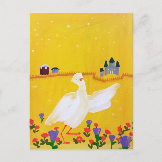 Duck, Castle en Flowers Briefkaart (Voorkant)