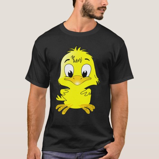 DUCK CHICK EASTER ANIMAL BABY CUTE FLUFFY YELLOW T-SHIRT (Voorkant)