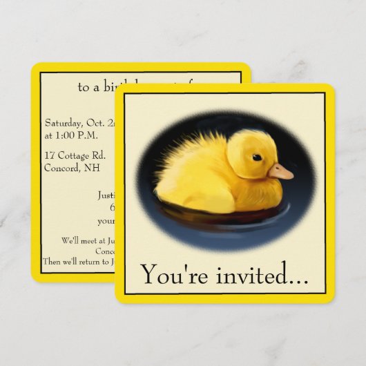 Duck Chick verjaardagsfeestje Kaart (Voorkant / Achterkant)