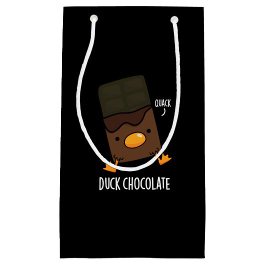 Duck Chocolate Funny Dark Chocolate Pun Dark BG Klein Cadeauzakje (Voorkant)